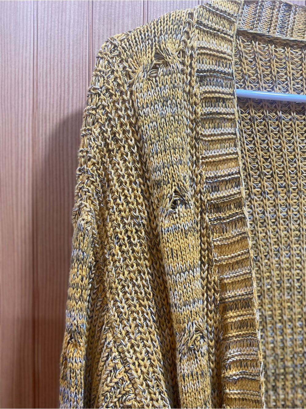 Agnes & Dora Long Mustard Knit Cardigan - Picture 3 of 7